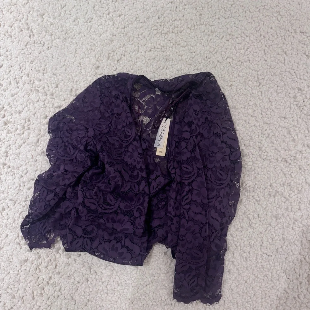 NWT Cosabella Lingerie Magnolia Robe in Purple Lace - Picture 5 of 7